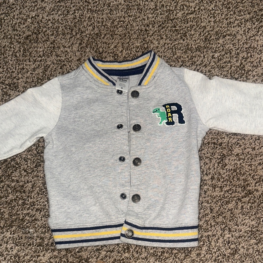 Carter's Gray Jacket with Striped Accents